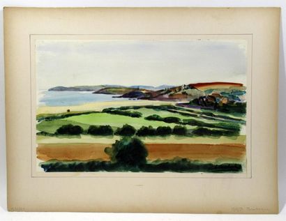 null Pierre ZENOBEL (1905-1996) 
Lot de 12 aquarelles représentant la Bretagne, années...