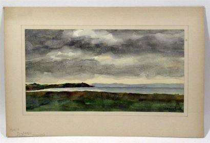 null Pierre ZENOBEL (1905-1996) 
Lot de 12 aquarelles représentant la Bretagne, années...