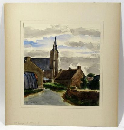 null Pierre ZENOBEL (1905-1996) 
Lot de 12 aquarelles représentant la Bretagne, années...