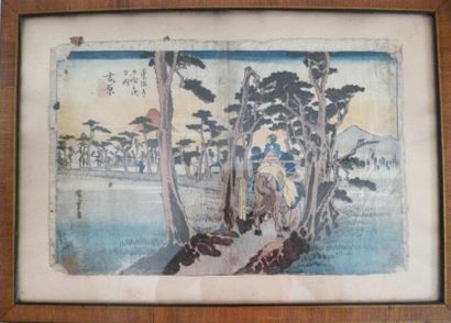 null ESTAMPE Originale Oban tate par UTAGAWA HIROSHIGE (1797/1868) Les 53 satations...