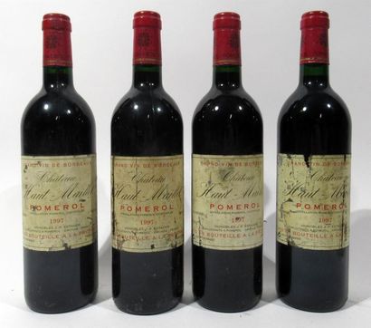 null 4 bouteilles de Chateau Haut Maillet Pomerol 1997(étiquettes frottées)