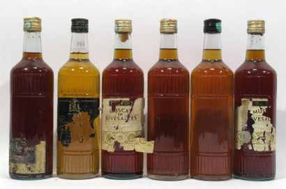 null 6 bouteilles de Muscat de Rivesaltes (étiquettes abimées ou absentes)