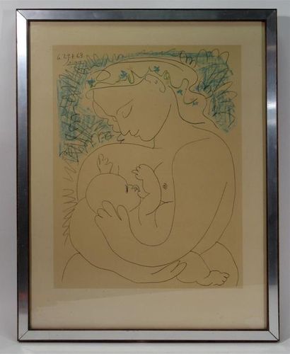 null Pablo PICASSO (1881-1973) (D'après)
"Maternité"
Lithographie sur papier
Signée...