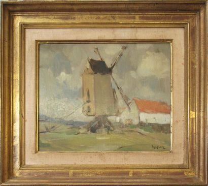 null Albert MASCAUX (1900-1963)
"Moulin des Flandres"
Oil on panel signed lower right.
28...