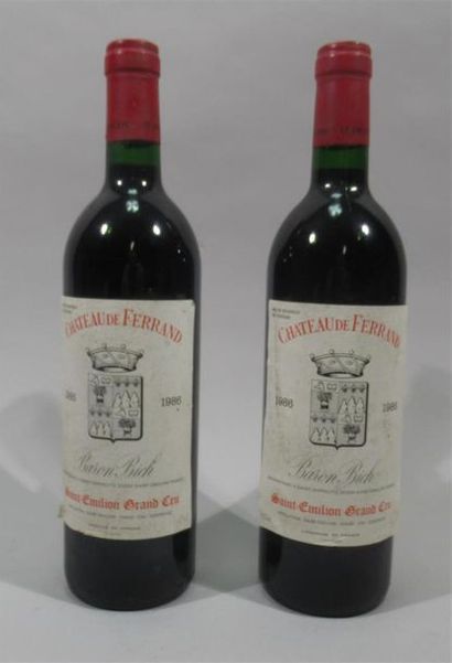 null 2 bouteilles de Chateau de Ferrand Baron Bich St Emilion Grand Cru 1986