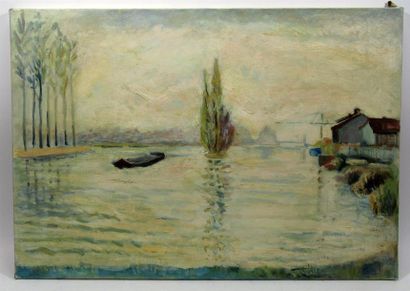 null JAN PY (1921-2016) attribué à 
Suite de neuf toiles diverses sur toile, sur...