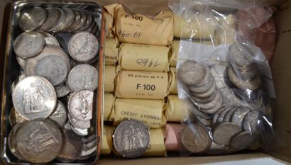 null Importante collection de pièces en argent francs divers - Poids total : 7370...