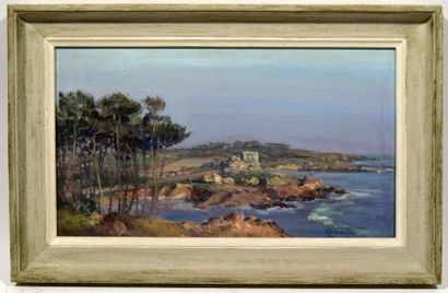 null Gabriel AUGIZEAU (1894-1963) 
"Paysage de bord de mer"
Huile sur toile signée...