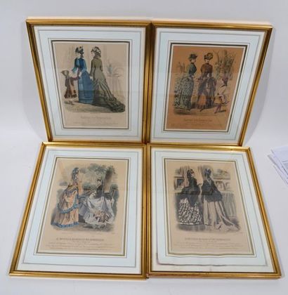 null LE JOURNAL DES DEMOISELLES - A suite of nine framed colour prints featuring...