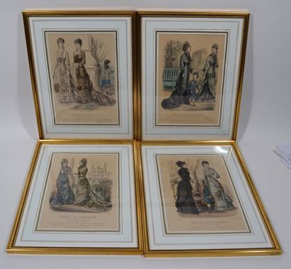 null LE JOURNAL DES DEMOISELLES - A suite of nine framed colour prints featuring...