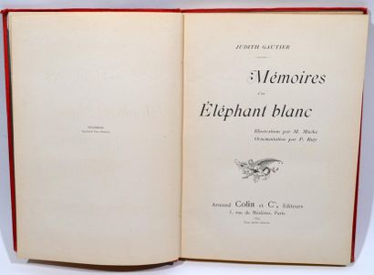 null GAUTIER Judith. Mémoires d'un éléphant blanc. Paris, Armand Colin, 1894. 
In-4...