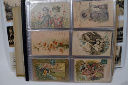 null Collection d'environ 300 cartes postales anciennes fantaisies et sur le thème...