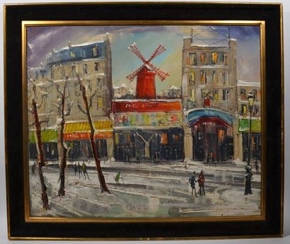 null Gaston TYKO (1918-?)
"Le moulin rouge"
Huile sur toile signé en bas au milieu.
(Deux...