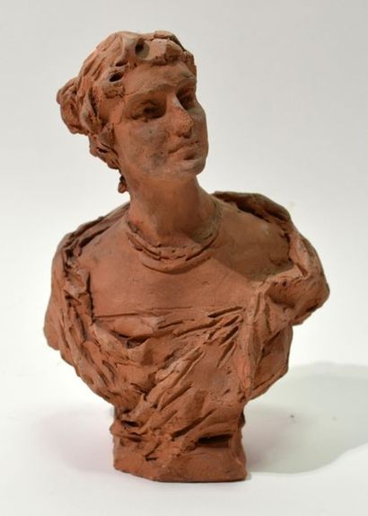 null 20th century
FRENCH school "Bust of a woman"
Terracotta.
(Accident to the nose)
High....