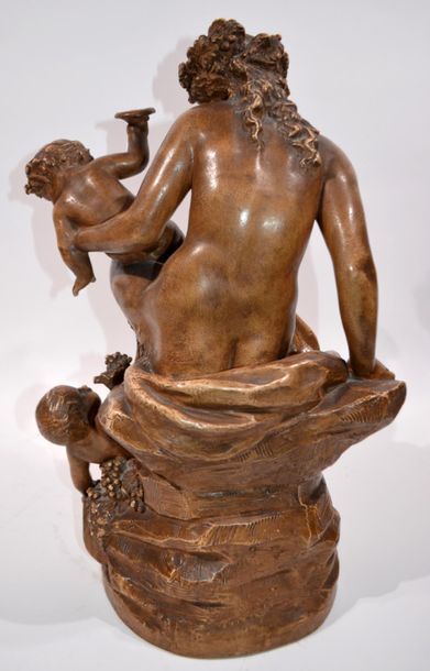 null Claude Michel CLODION (d'après)
"Femme satyre accompagnée de putti jouant avec...