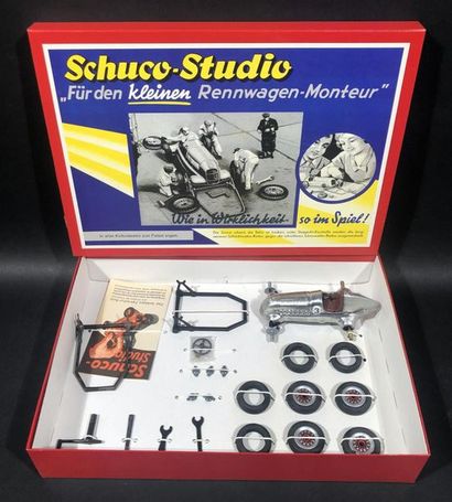 null SCHUCO Two models of small frixion cars with key winding (in their original...