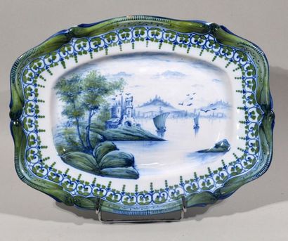null LUNEVILLE KG
Oblong blue and green enamelled earthenware dish decorated with...