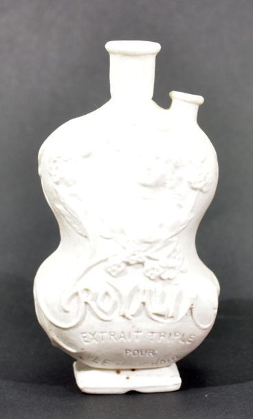 null Art Nouveau style moulded biscuit BOTTLE for perfume "Royalia triple extract...