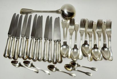 null HOME PART in silver plated metal model net contour including 10 large cutlery,...