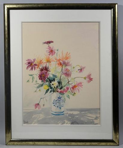 null Georges HOSOTTE (1936)
"Bouquet of flowers"
Watercolour on paper signed lower...