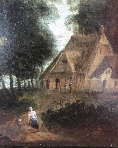 null Ecole hollandaise du XVIIe siècle
"La porteuse d'eau sur le chemin"
Huile sur...