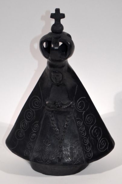 null Georges JOUVE (1910 - 1964) In the taste of
"Black Crowned Virgin"
Black glazed...