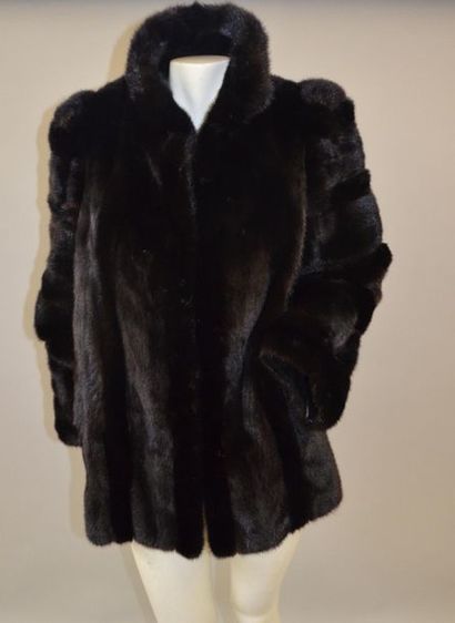 null Set of 3 fur jackets, one in mink and one in brown astrakhan (worn, one with...