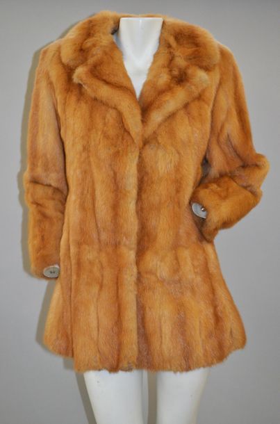 null Set of 3 fur jackets, one in mink and one in brown astrakhan (worn, one with...