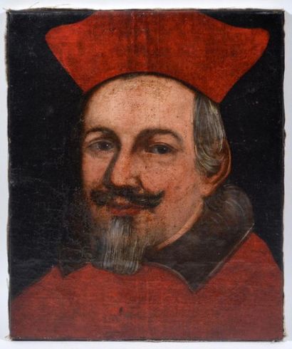 null Ecole FRANCAISE du XVIIIe siècle
"Portrait de cardinal"
Huile sur toile 
41...