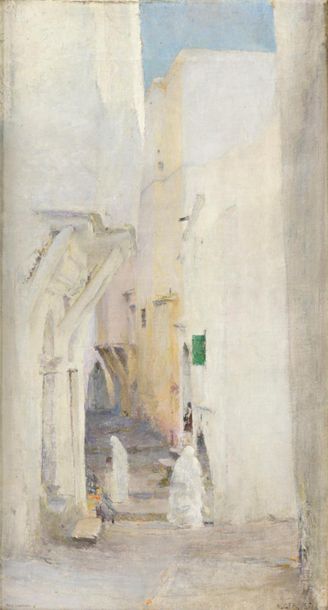 null Pascal DAGNAN-BOUVERET (1852-1929)
"View of an alley in Algiers"
Oil on canvas...