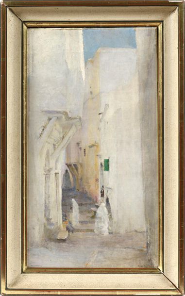 null Pascal DAGNAN-BOUVERET (1852-1929)
"Vue d'une ruelle d'Alger"
Huile sur toile...