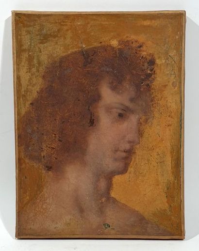 null Ecole italienne du XVIIe siècle 
"Portrait d'un homme de trois quart"
Transposition...