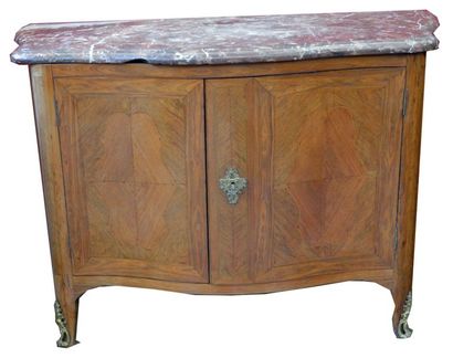 null Sideboard with curved all-sided inlaid amaranth and rosewood veneer inlays....