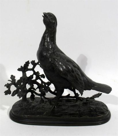 null Jules MOIGNIEZ (1835-1894)
"Partridge"
Bronze print with shaded brown patina,...