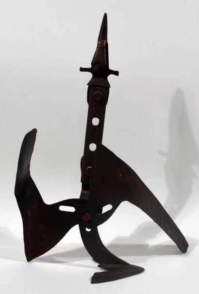 null Marc Albert BRAILLARD (XXth)
"Le Boulon rouge"
Composite sculpture
H:51cm