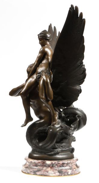 null Pierre Denys PUECH (1854-1942)
"La Sirène"
Bronze print with a golden brown...