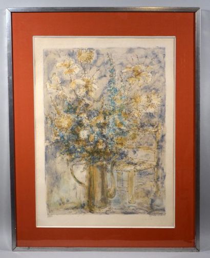 null Aimé Daniel STEINLEN (1883-1996)
"Bouquet de fleurs"
Lithographie signée en...