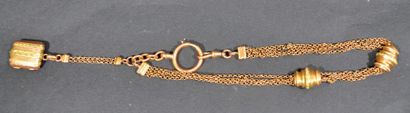 null Two-tone 18 K (750/oo) gold two-tone souvenir chain, with forced mesh holding...