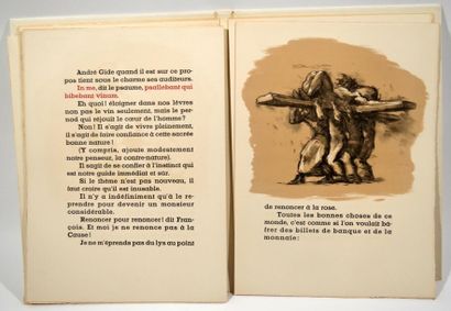 null SAINT FRANCOIS - Poèmes de Paul Claudel. Lithographies de J.M. Sert. 1946. Edition...