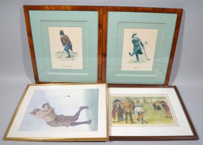 null Set of 25 framed pieces on the theme of golf. Framed under glass.
Dims of the...