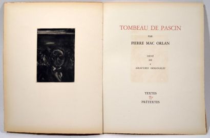 null MAC ORLAN (Pierre).
Tombeau de Pascin. Paris, Textes & Prétextes, 1944. In-4,...