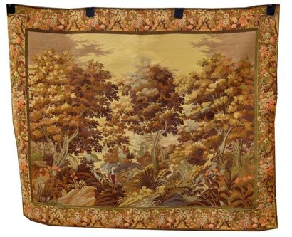 null "Paysage d'automne"
Verdure tapisserie en laine technique Jacquart main au point...