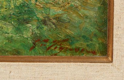 null Victor VIGNON (1847-1909)
"Le Chemin au bord du lac"
Huile sur toile signée...