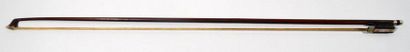 null PROSPER COLAS - Violin bow signed "P.C.", with round bee wood stick, ebony frog...