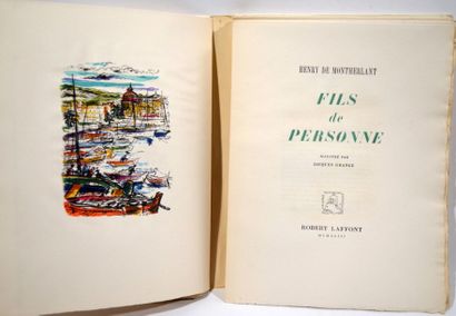 null HENRY DE MONTHERLANT. Fils de personne. Paris. Robert Laffont. 1943. 1 volume...