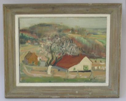 null Abel LEBLANC (1919)
"Paysage de vallée"
Huile sur toile signée en bas à droite.
27...