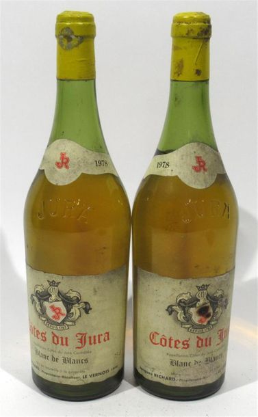 null 2 bouteilles de COTE DU JURA - Blanc de blancs 1978 Jacques Richard proprié...