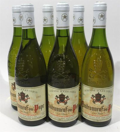 null 6 bouteilles de Château NEUF DU PAPE blanc "Les olivets" Domaine Roger Sabon...