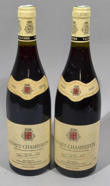 null 2 bouteilles de GREVREY CHAMBERTIN 2000 Vaucher père et fils éleveurs.
