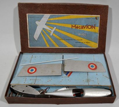 null MECAVION BABY - Box containing a MECCANO aircraft for the construction of two...